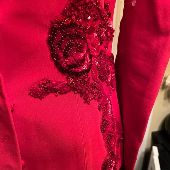 SemSem red off the shoulder beaded elegant top - Picture 8 of 8